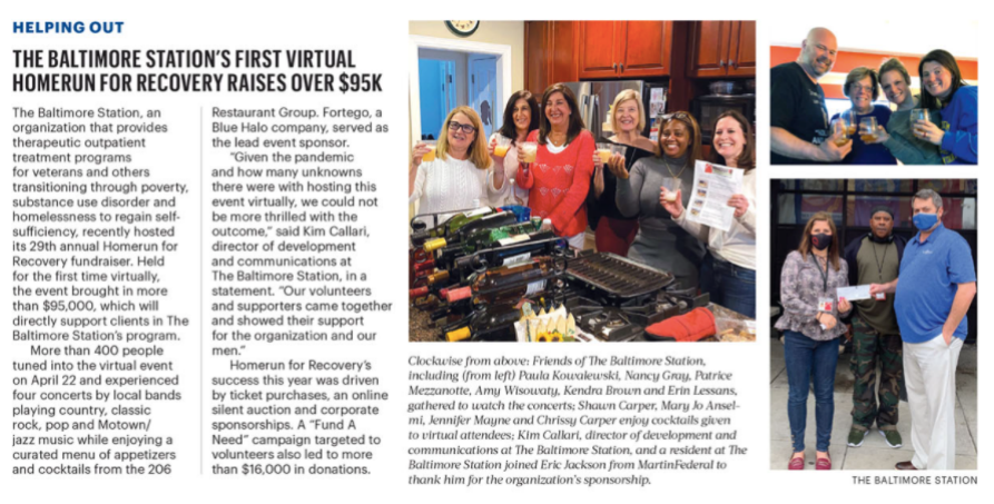 The Baltimore Station’s First Virtual Homerun for Recovery Raises Over $95k