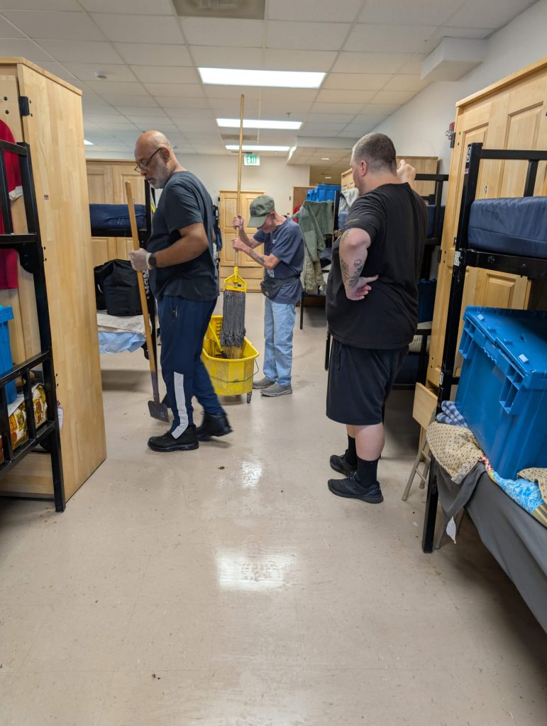 Residents maintaining the facility