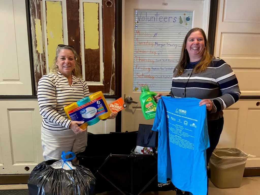 Supporters delivering donated household items and supplies
