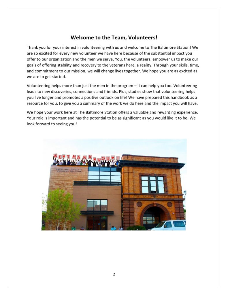 Volunteer handbook, page 2