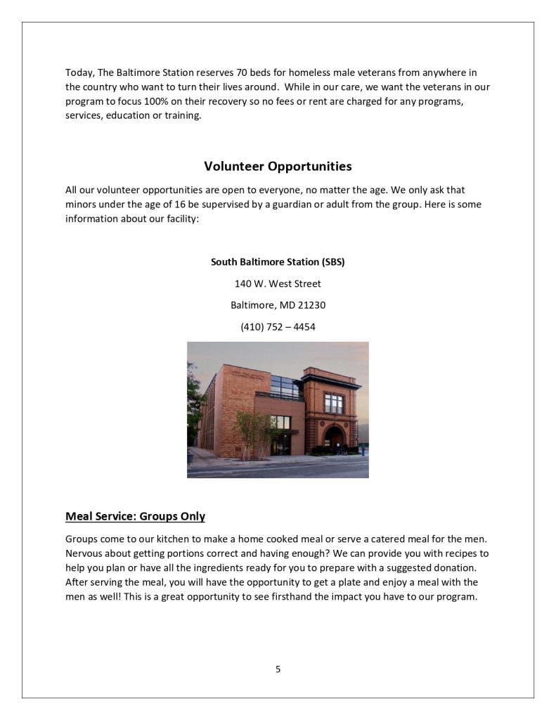 Volunteer handbook, page 5