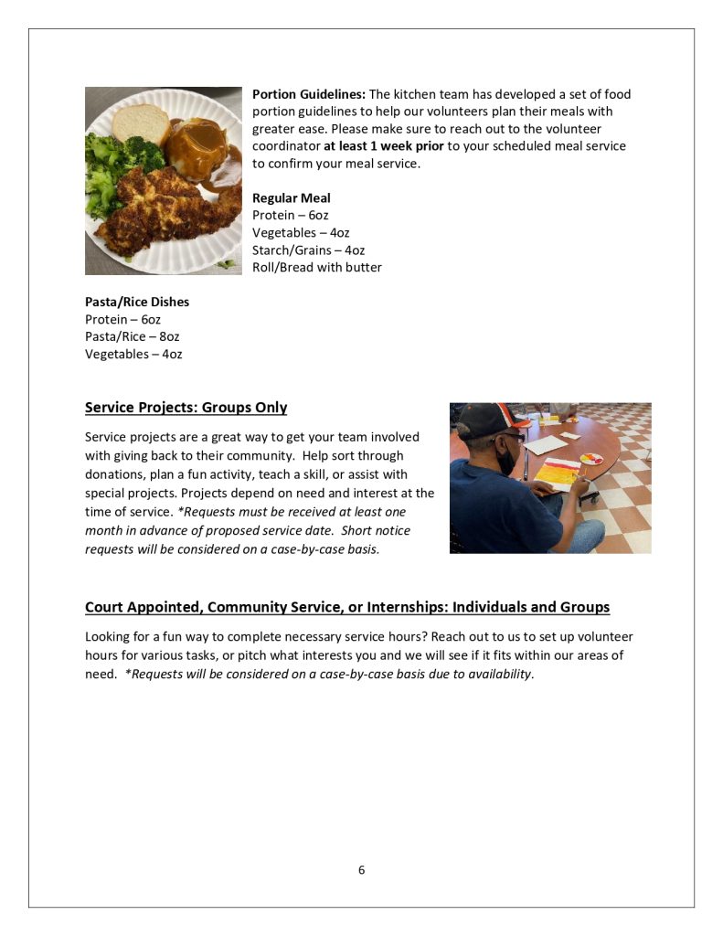Volunteer handbook, page 6