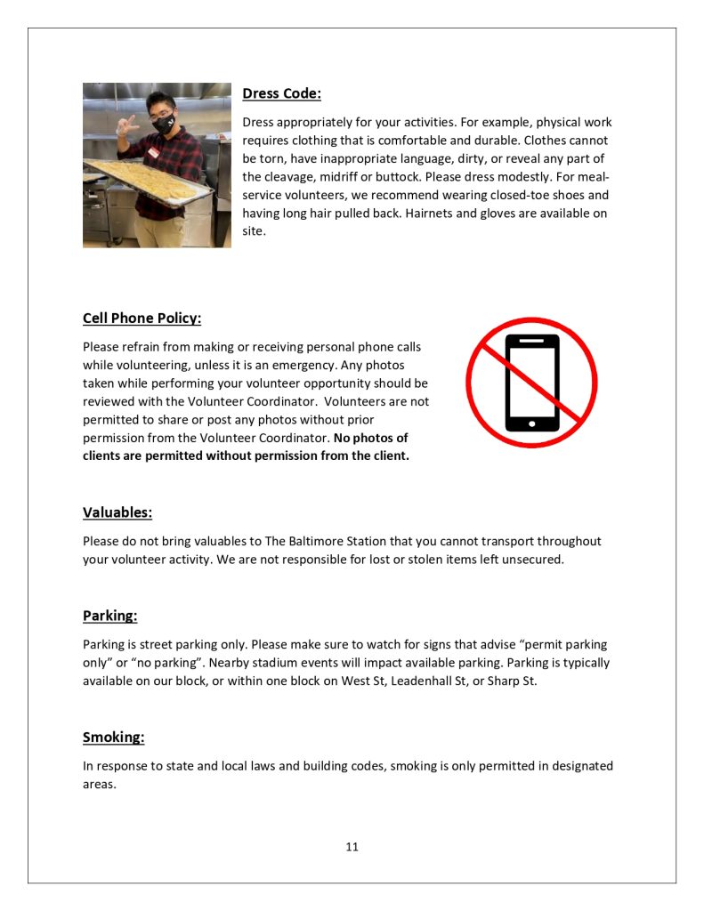 Volunteer handbook, page 11